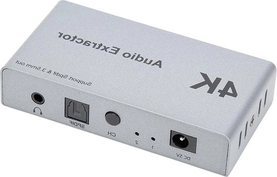 Divisore HDMI 4K - Interruttore HDMI 2 in 1 - Estrattore Audio HDMI 2 in 1 con S/PDIF Optico + Jack 3,5 mm.