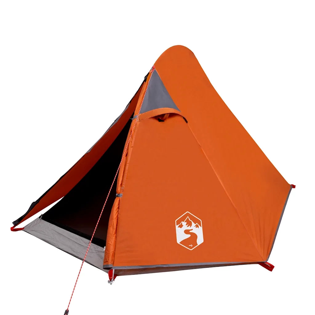 Tenda da Campeggio a Cupola 2 Persone Grigio e Arancione 94321