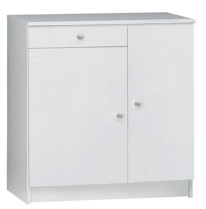 Mobile 2 Ante 1 Cassetto 77x80x34 cm Bianco Lisco