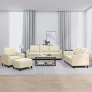 Set di Divani 4 pz con Cuscini crema in Similpelle 3201746