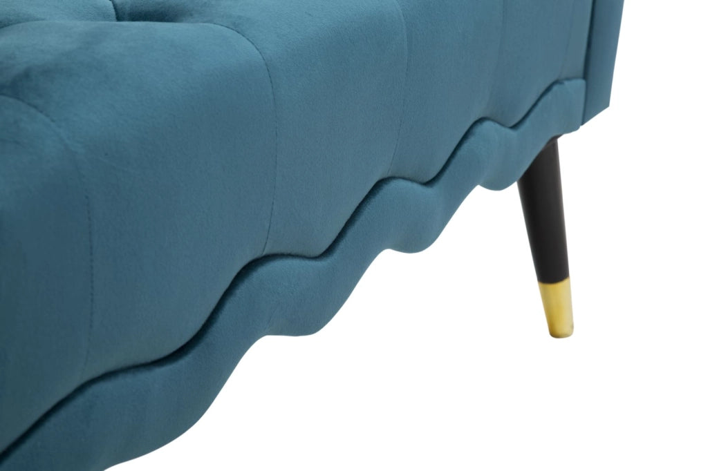 Panchetta Paris Oro 120x40x60 cm in Legno e Poliestere Ottanio