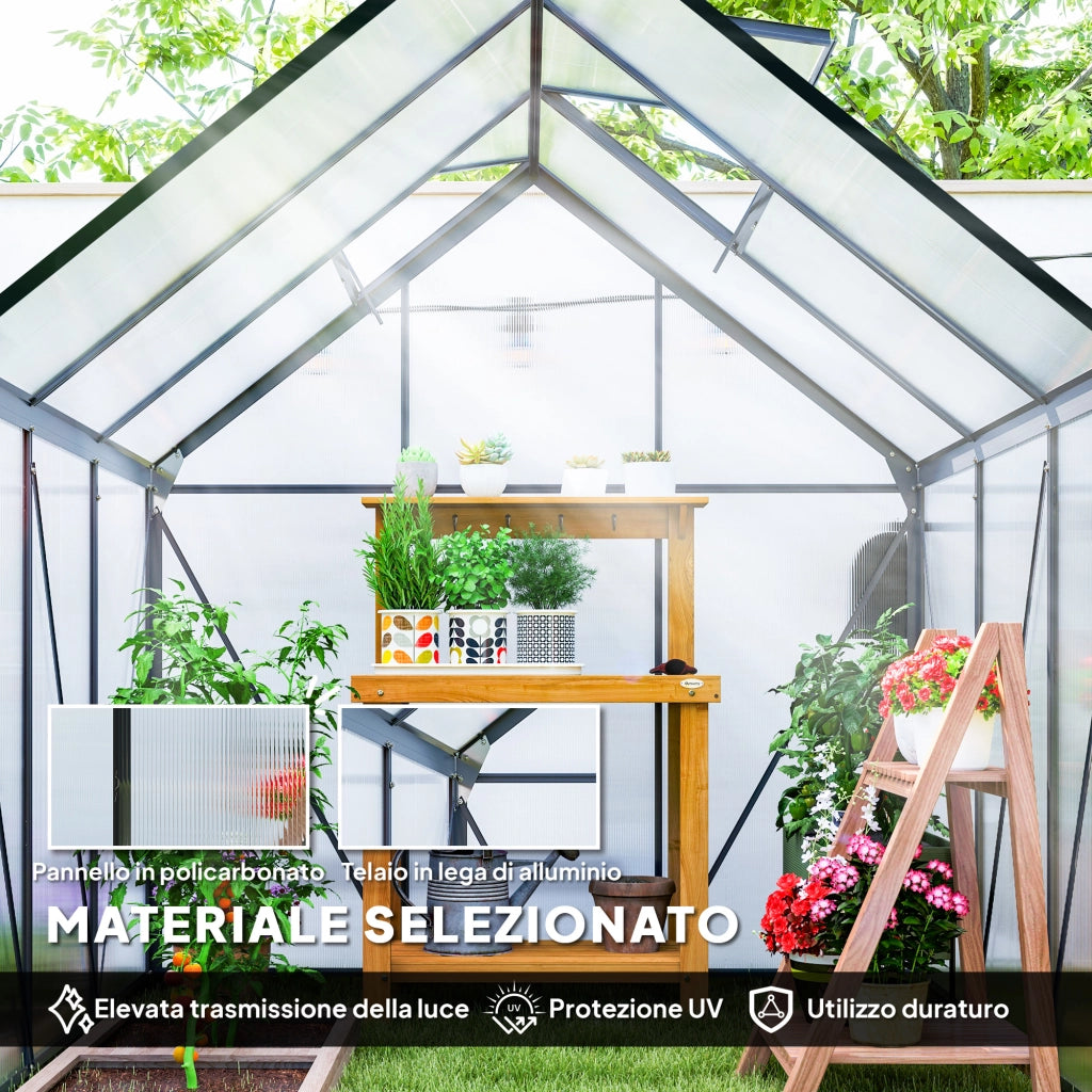 Serra da Giardino in Policarbonato e Alluminio ¨C zephmum ¨C Grigio 3.6 mq