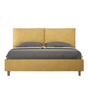 Letto matrimoniale senza rete imbottito 160x200 microfibra ocra Antea