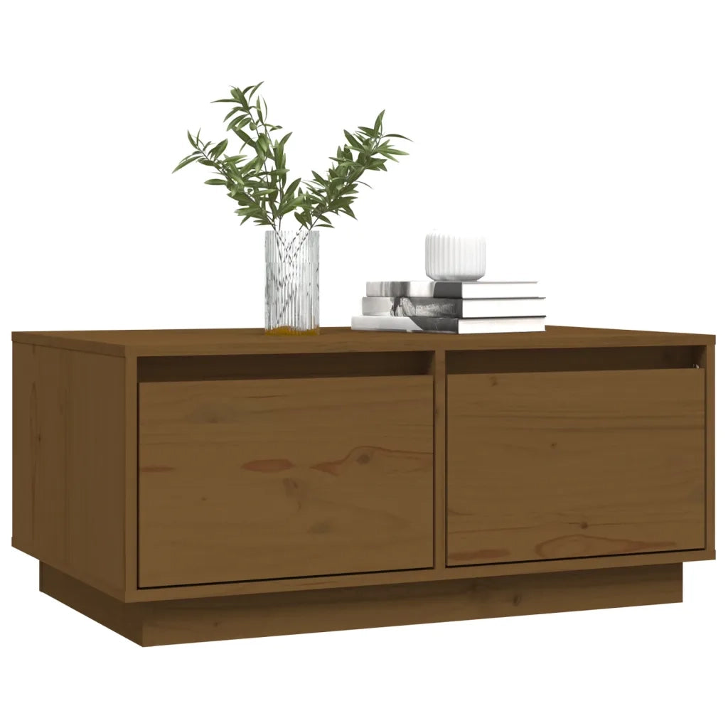 Tavolino da Salotto ambra 80x50x35 cm Legno Massello di Pino 814442