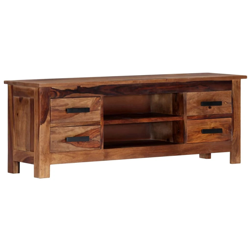 Pratico mobile porta TV/credenza di design 110 cm legno massello di sheesham 2502278