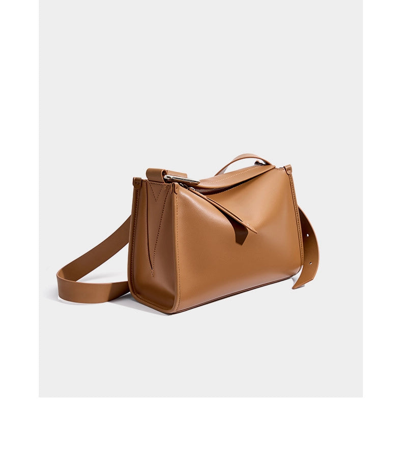 Borsa a tracolla da donna stile retr¨° in vera pelle, marrone