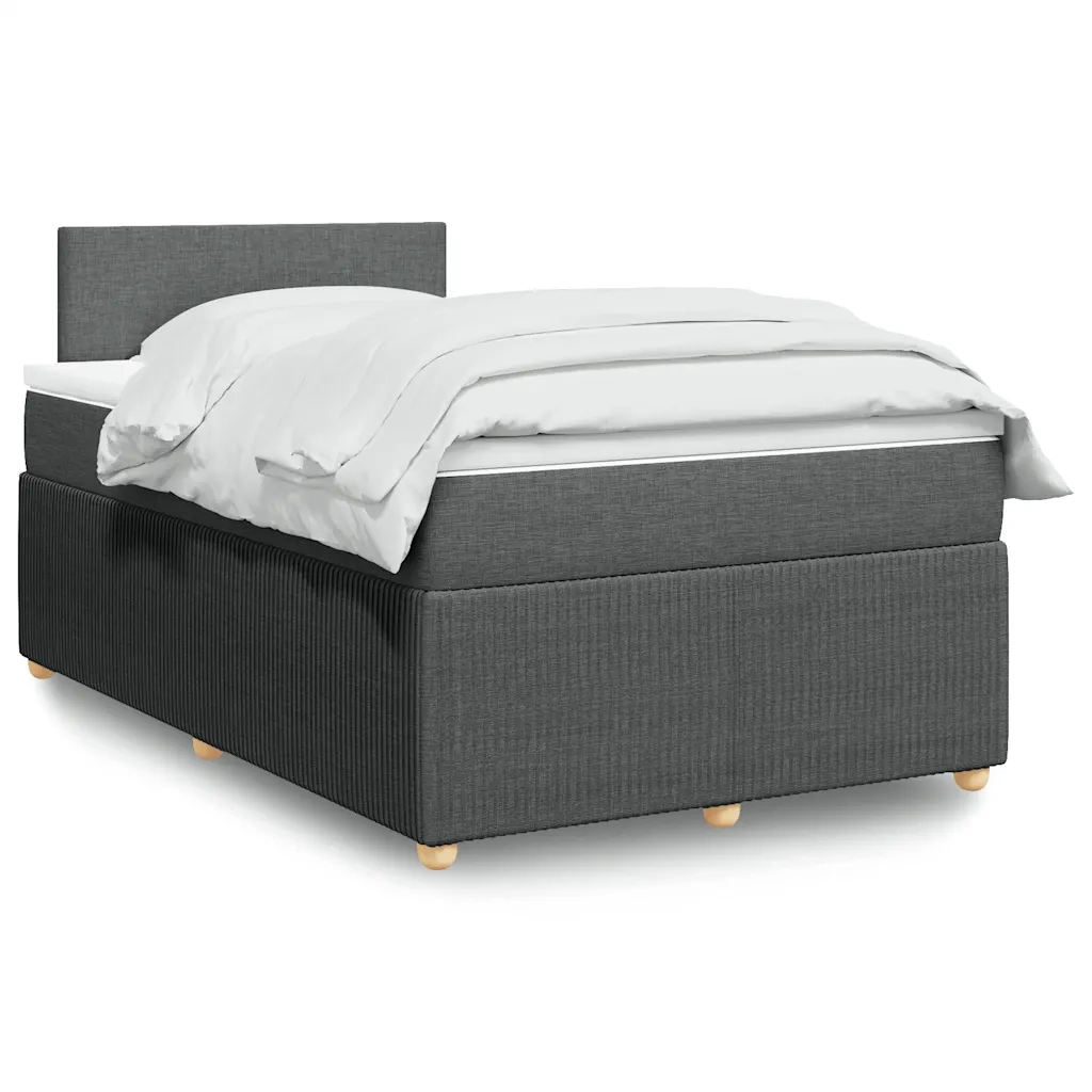 Giroletto a Molle con Materasso Grigio Scuro 120x200 cm Tessuto 3287417