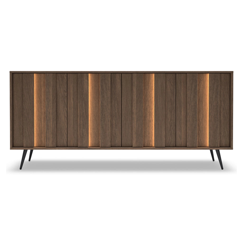 Madia Haga, Credenza 4 Ripiani, 183x40x83h cm Marrone Noce