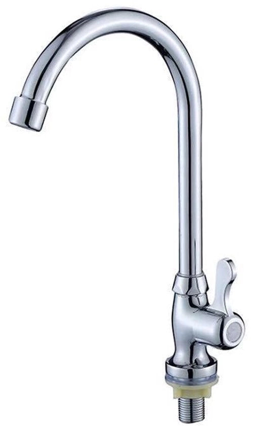Singolo rubinetto con alta maniglia rotativa universale a lunga colonna, lavabo verticale cucina, rubinetto singolo acqua fredda