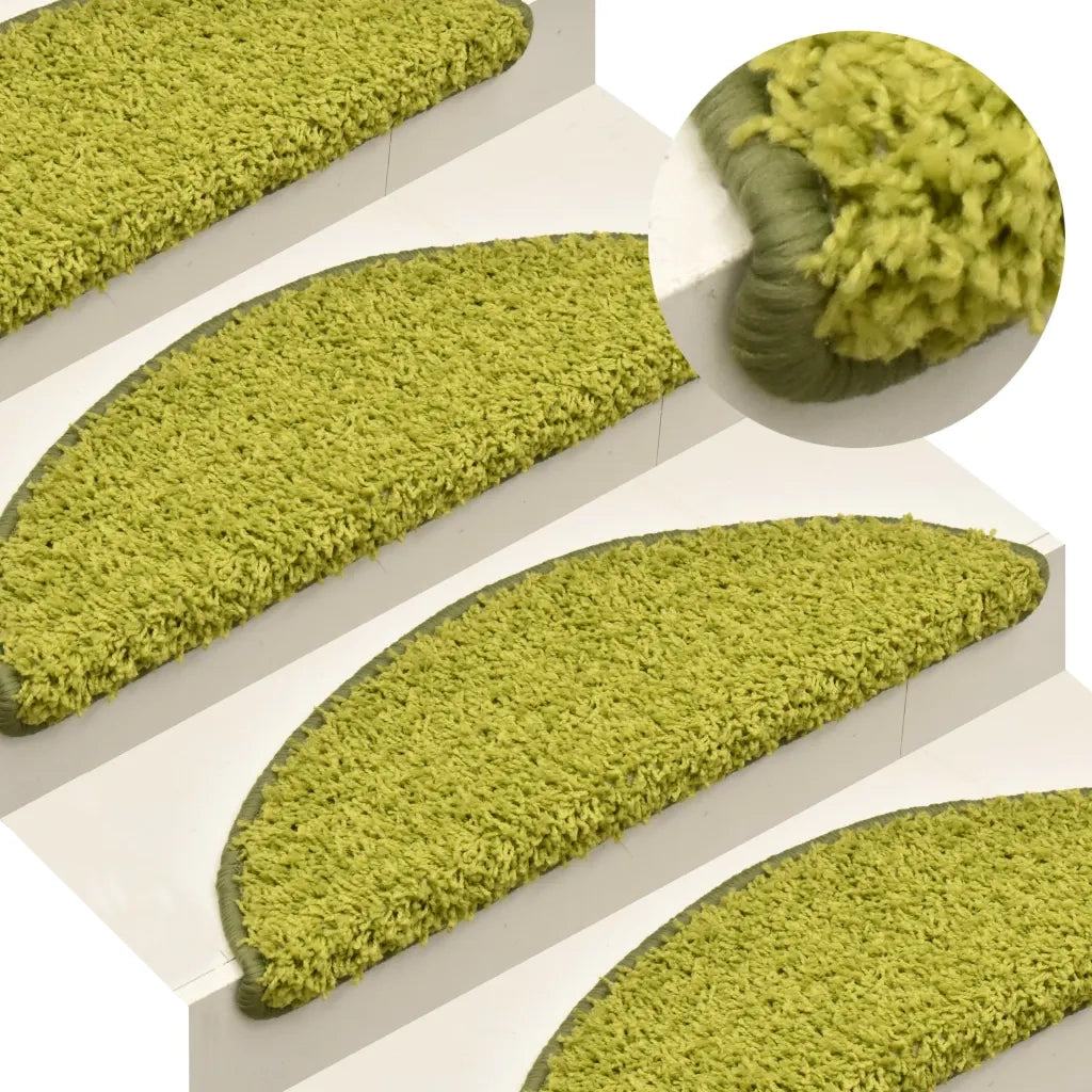 Tappetini per scale 15 pz 65x21x4 cm Verde Semicircolari Grandi 322383