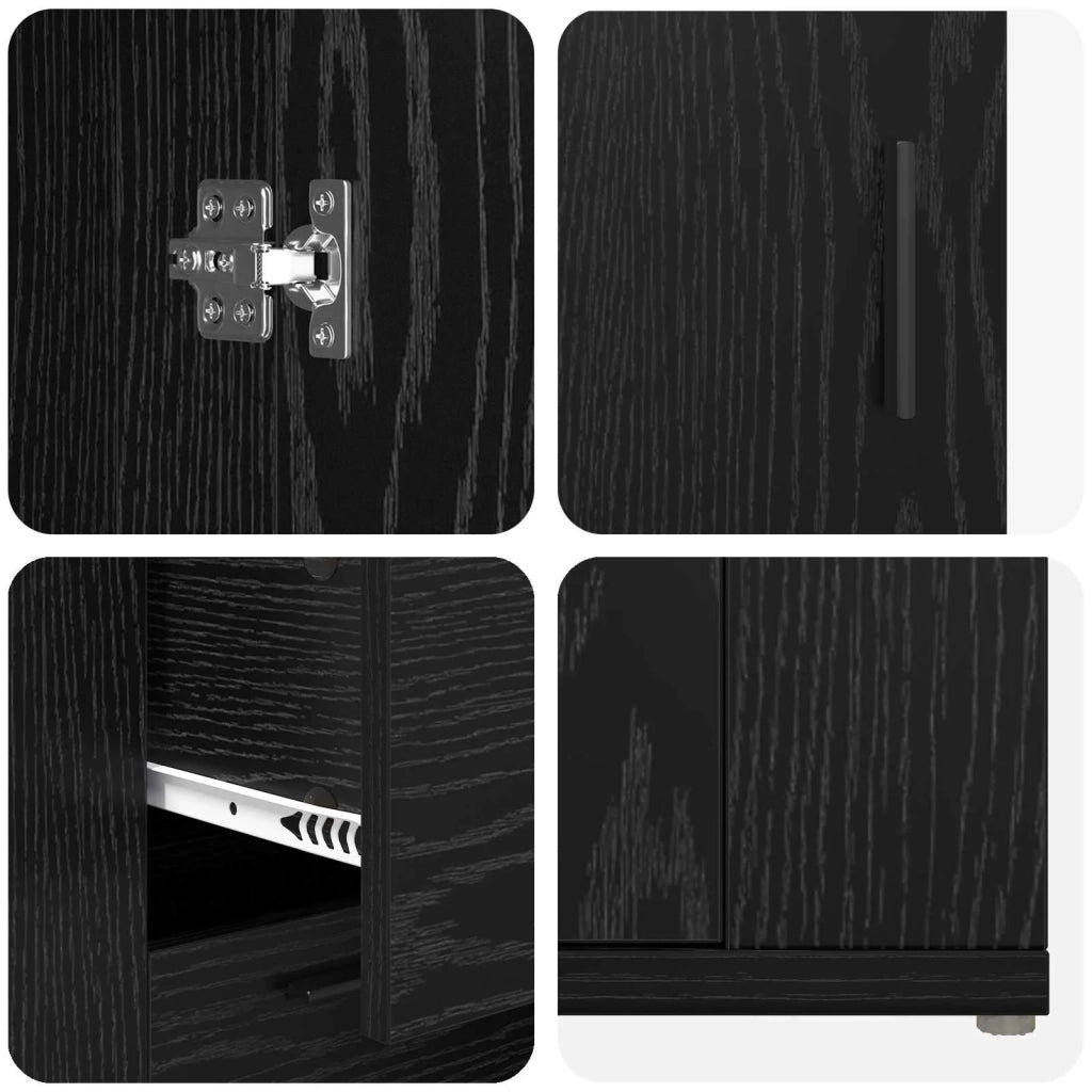 Credenza Rovere Nero 100 x 33 x 59.5 cm Legno multistrato 881140