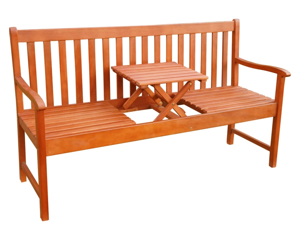 Panca da giardino con tavolo in legno di acacia