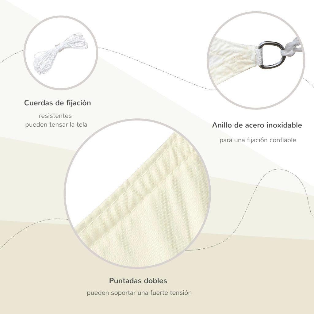 Toldo Vela Giardino Poliestere Retangolare 4x3 m ¨C zephmum ¨C Beige