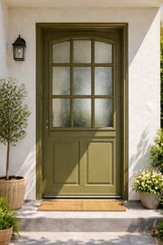 Porta d'ingresso in legno vitreo, Andore RAL 7002, H,215xl,80 p, destra Dimensioni Tabella senza maniglia
