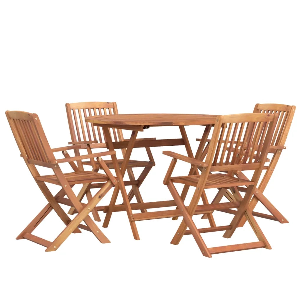 Set da Pranzo per Giardino 5 pz in Legno Massello di Acaciacod mxl 77275