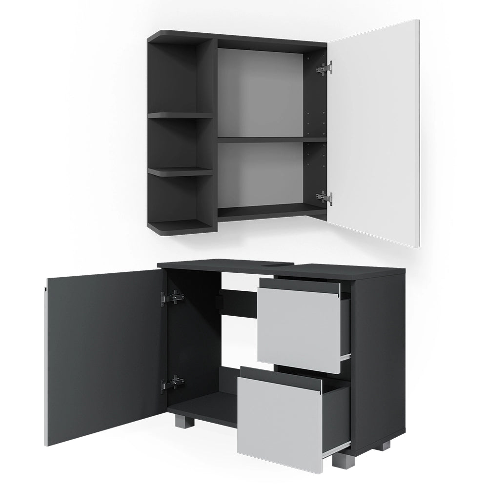 Vicco Set mobili bagno Antracite 2 parti