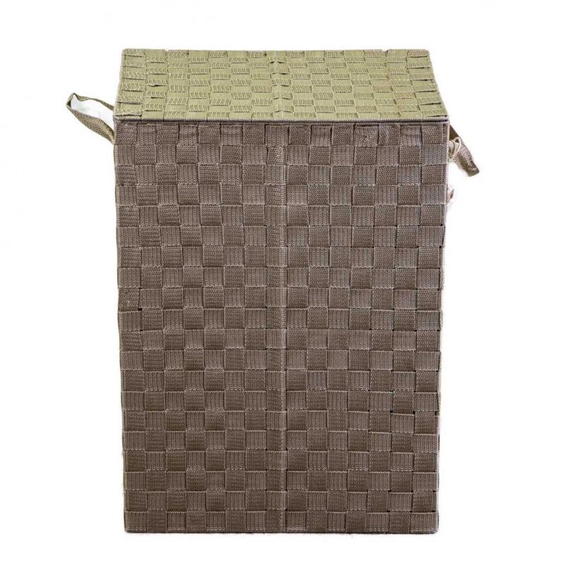 Cestone poliestere tortora foderato 1-3rettangolare cm 40x30x55