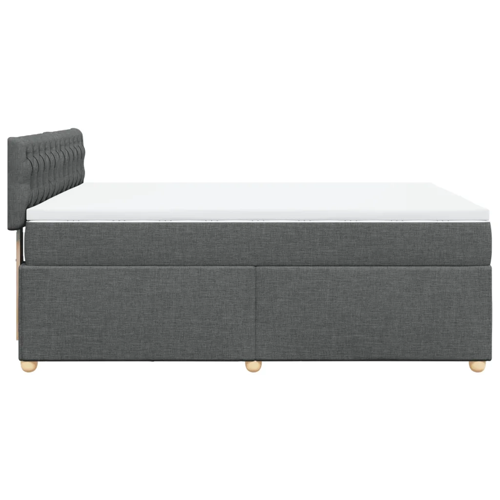 Giroletto a Molle con Materasso Grigio Scuro 140x200cm Tessuto