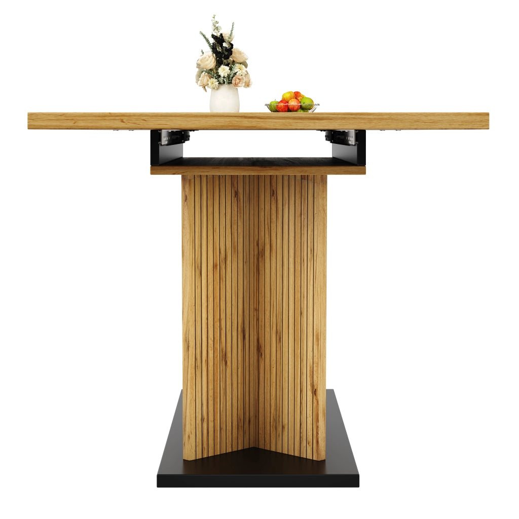 Tavolo da pranzo estensibile 120x80x76 cm in MDF e metallo rovere