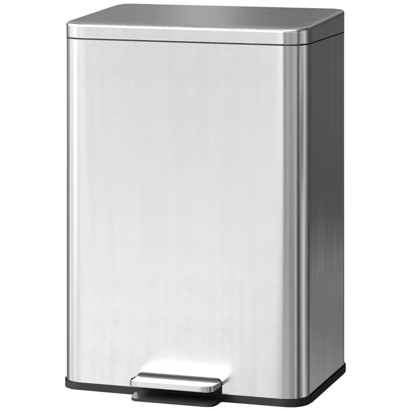 PATTUMIERA A PEDALE 20 L IN ACCIAIO INOX ARGENTO CON CESTINO INTERNO ESTRAIBILE