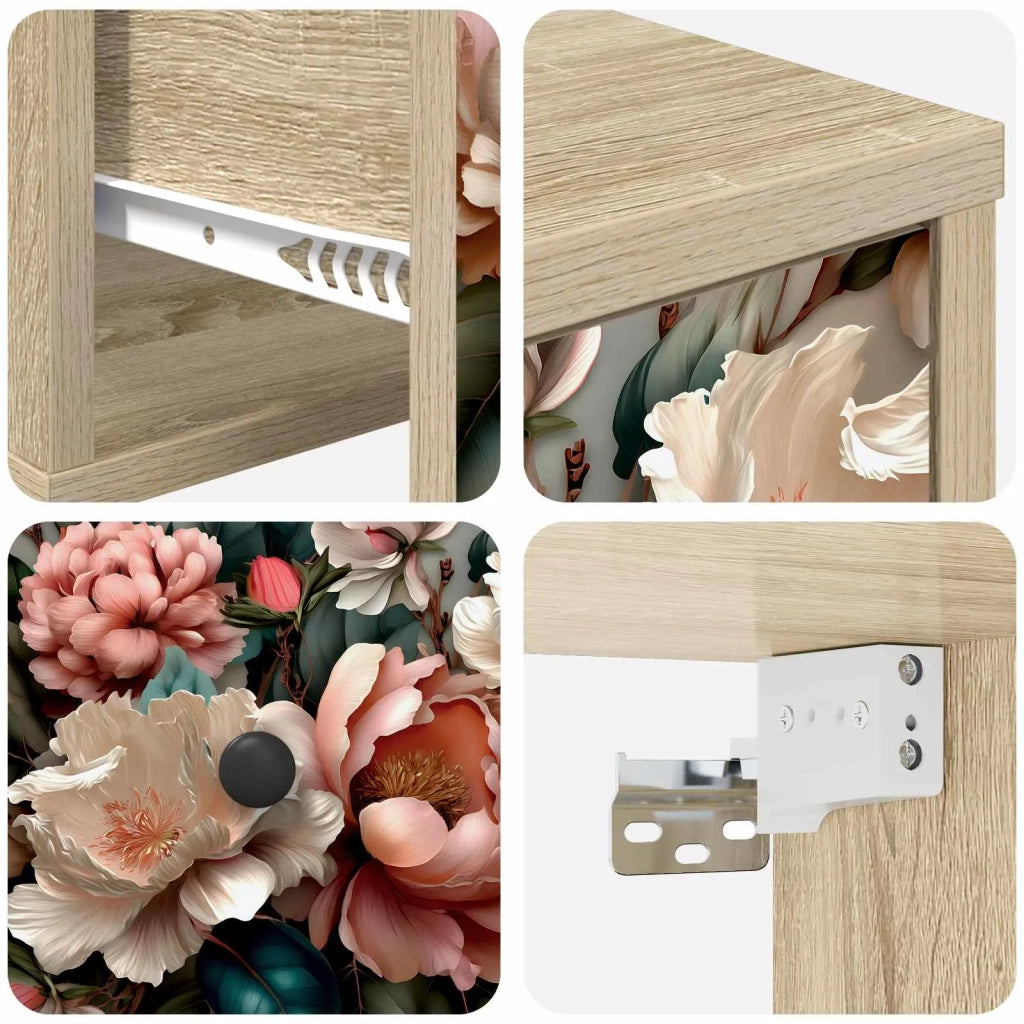Mobiletto da comodino a parete BORNE 2 pz Rovere Sonoma 8007458