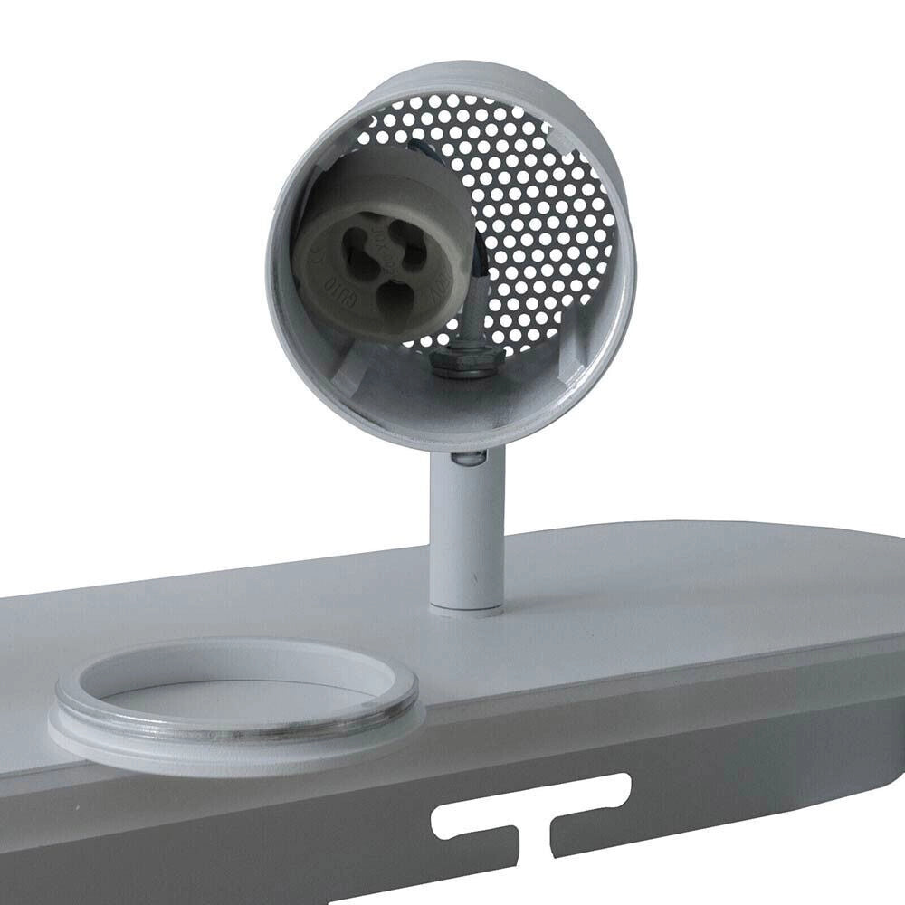 Plafoniera lampada da soffitto a led 50 watt con 2 faretti spot orientabili gu10 luce bianca fredda 6500k