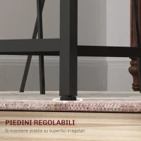 Tavolo da Pranzo per 6 Persone Stile Industriale in Legno e Acciaio, 150x80x75 cm, Marrone