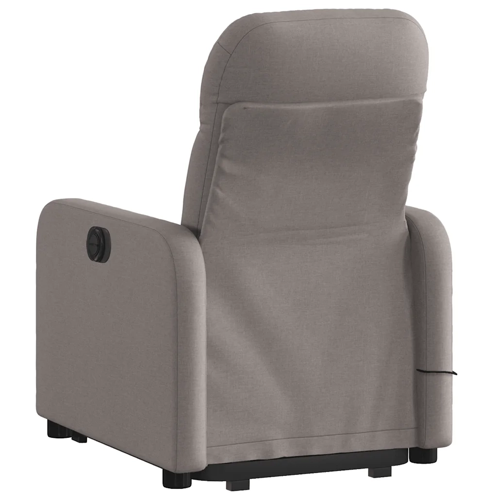 Poltrona Alzapersona Massaggiante | Sedia Relax Reclinabile Tortora Tessuto