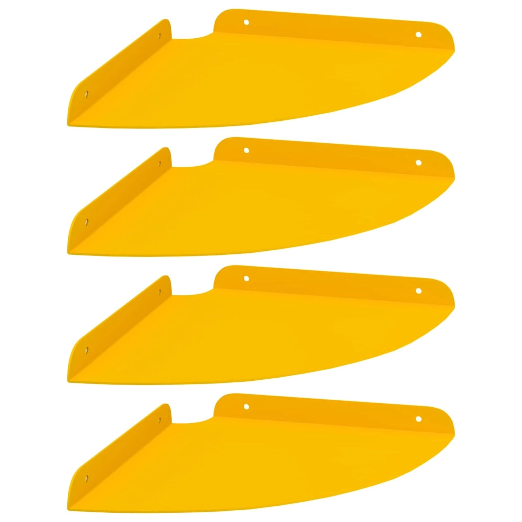 4 pz Mensola | Ripiano | Scaffale sospesa Giallo senape 24 x 24 x 2 cm