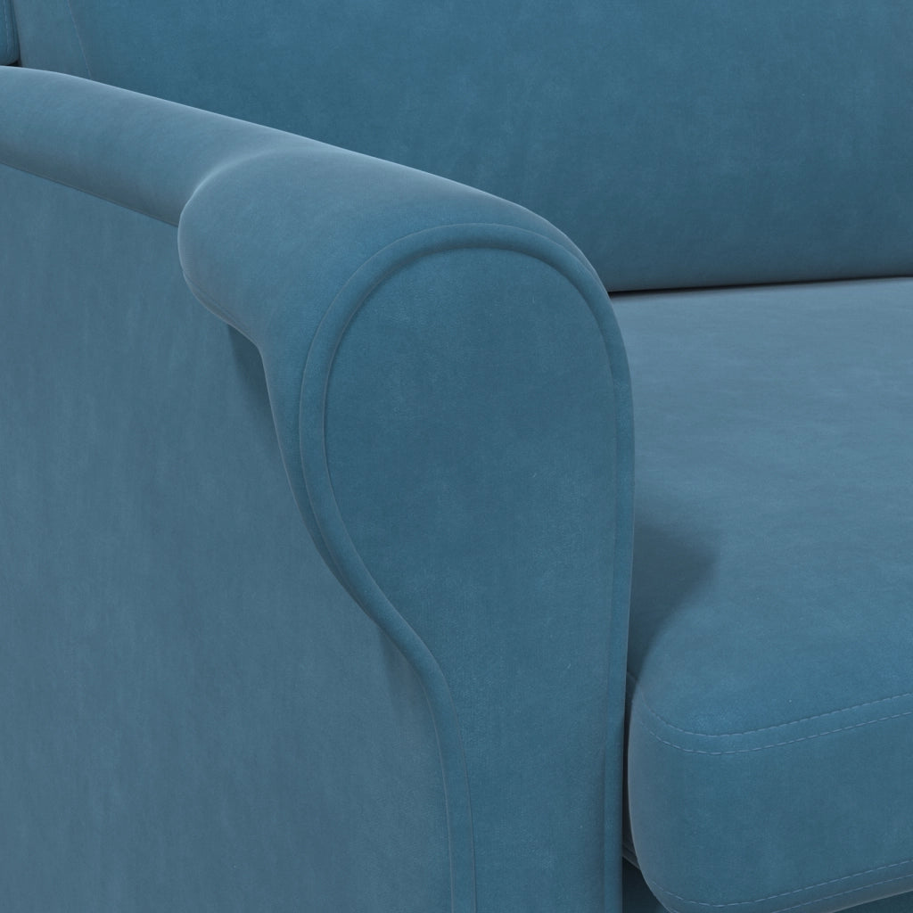 Poltrona Blu Blu Tessuto, Legno Standard Ergonomica