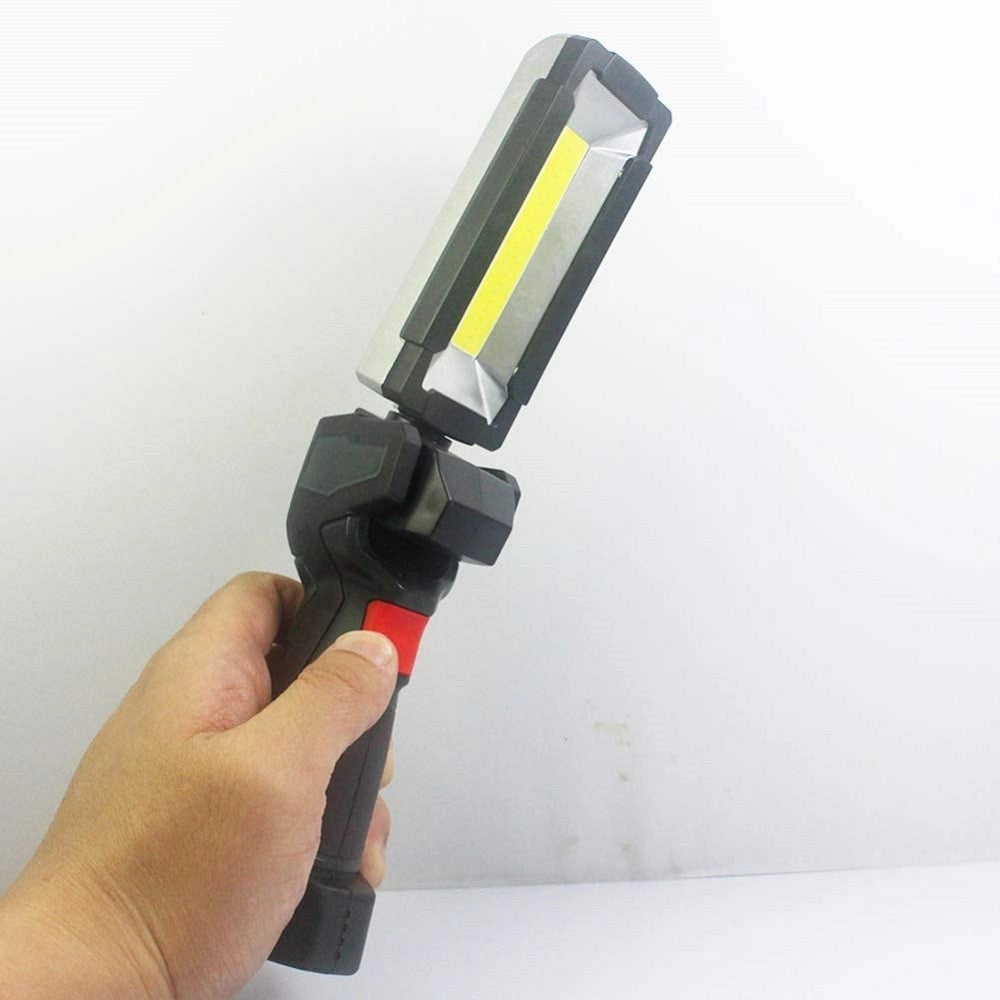 Trade Shop - Luce Lavoro Led Ricaricabile Usb Torcia Attacco Magnetico 5 Modalità Antiscivolo -