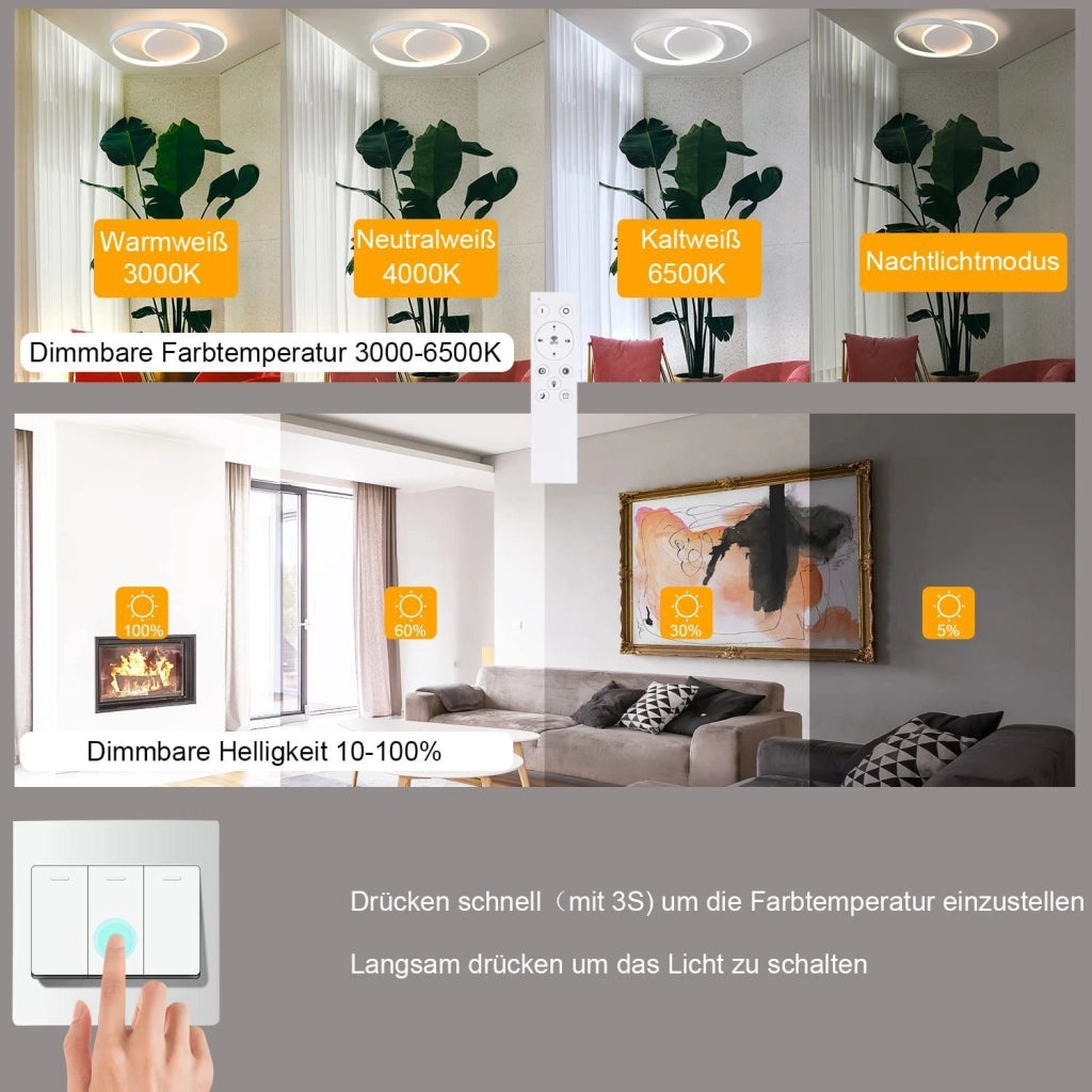 ZMH Lampada da soffitto plafoniera LED dimmerabile moderna per soggiorno corridoio