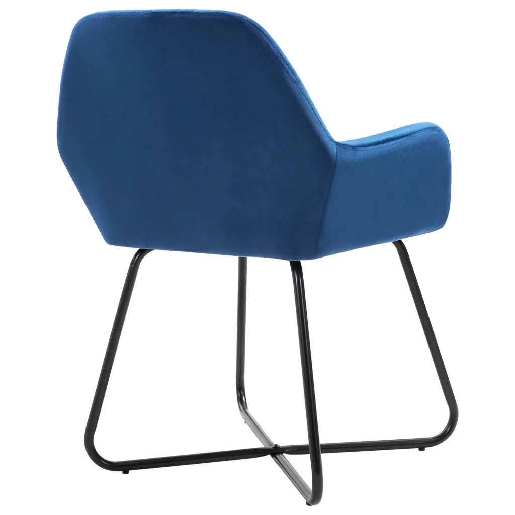 Sedie da Pranzo 6 pz Blu in Velluto cod mxl 18784