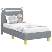 Letto singolo | Letto per adulti | Struttura letto per bambini con testata Grigio Chiaro Tessuto