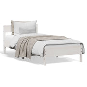 Letto singolo | Letto per adulti | Letto senza Materasso Bianco 75x190 in Legno Massello di Pino