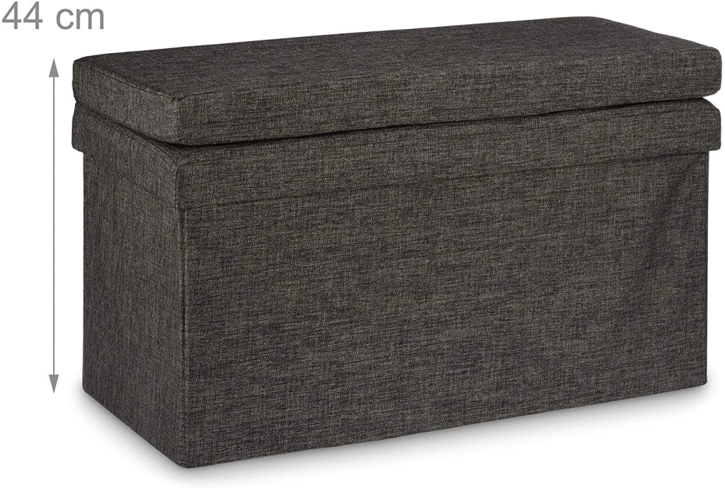 Pouf/pouf contenitore pieghevole per biancheria 76 cm marrone 13_0002782_2