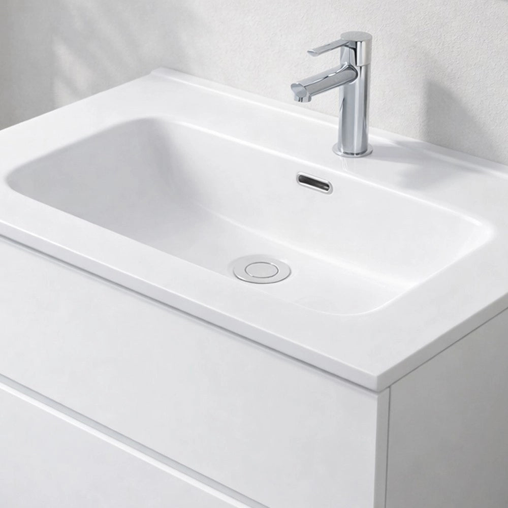 Lavabo da appoggio 1 vasca in ceramica per bagno bianco lucido 61x46,5 – Modello LAV9060S