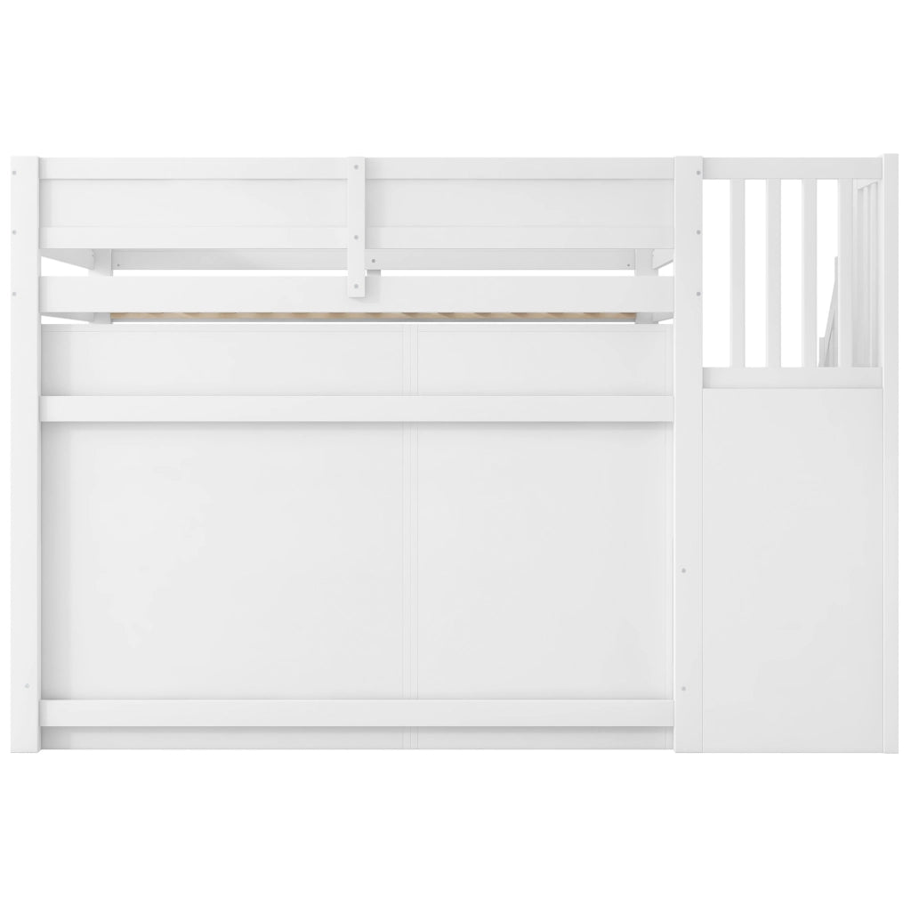 Letto a soppalco 90x200 cm con scrivania, armadio e LED