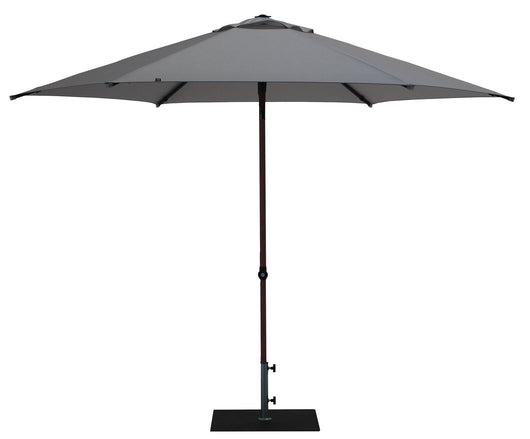 Ombrellone da Giardino Ø3 m Palo Ø38 mm in Alluminio Effetto Legno Tessuto Olefin Trend Wood Grigio