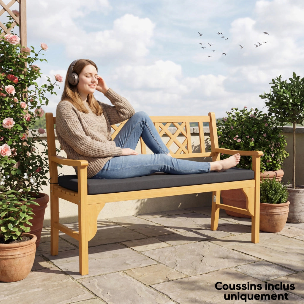 Cuscino per Panchina ¨C zephmum ¨C Grigio Scuro 110x46x6.5 cm