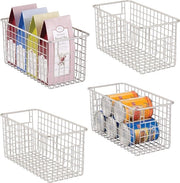 Sistema di archiviazione multifunzionale - spazio di archiviazione per la casa - contenitore a filo/flessibile - con maniglie/metallo/maneggevole - materiale satinato - confezione da 4 pezzi