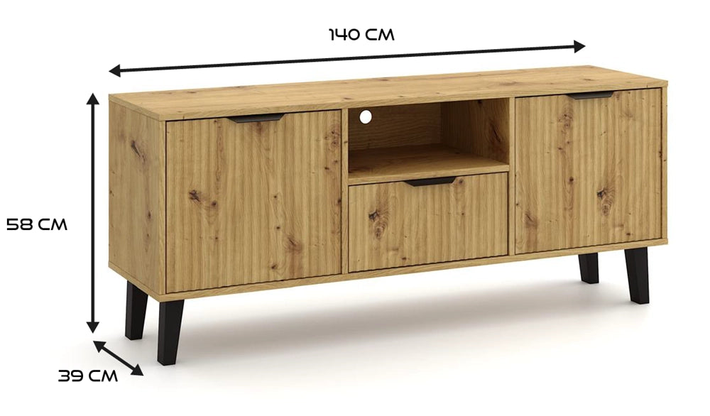 Mobile TV SCANDI 2d1s slim rovere artisan