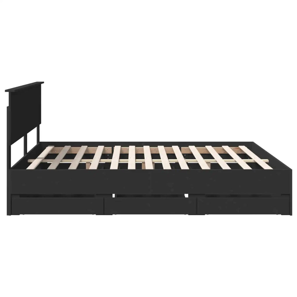 Struttura del letto Nero 180 x 200 cm Legno Ingegnerizzato