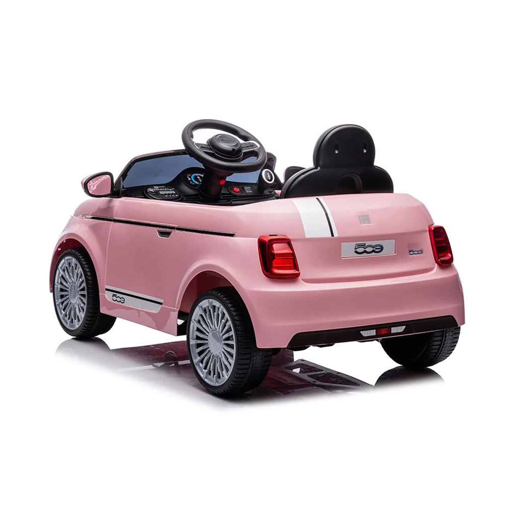 Macchina Elettrica per Bambini Fiat 500 12V 30W con Telecomando Luci e Suoni Rosa