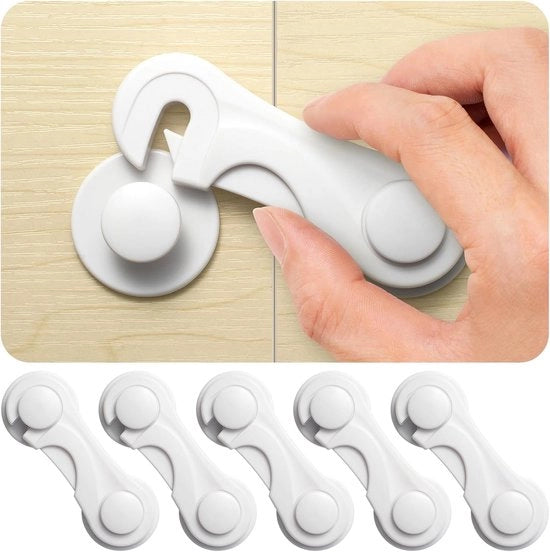 Sicurezza per Bambini - Antisfregio per Porte - Protezione per Armadi - Senza Forare - 6 Pezzi - Bianco