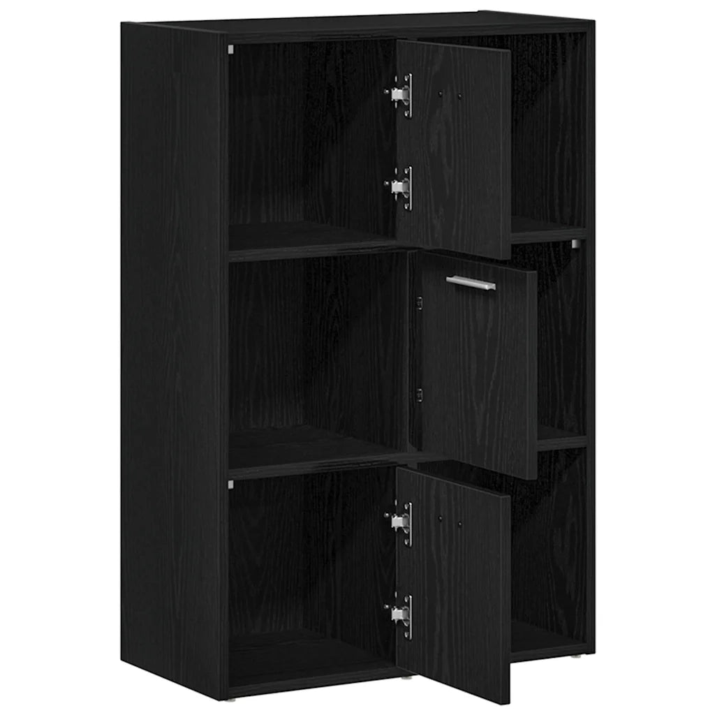 Libreria/Divisorio per ambienti Rovere Nero 60,5x30x90 cm in Legno Multistrato 862473