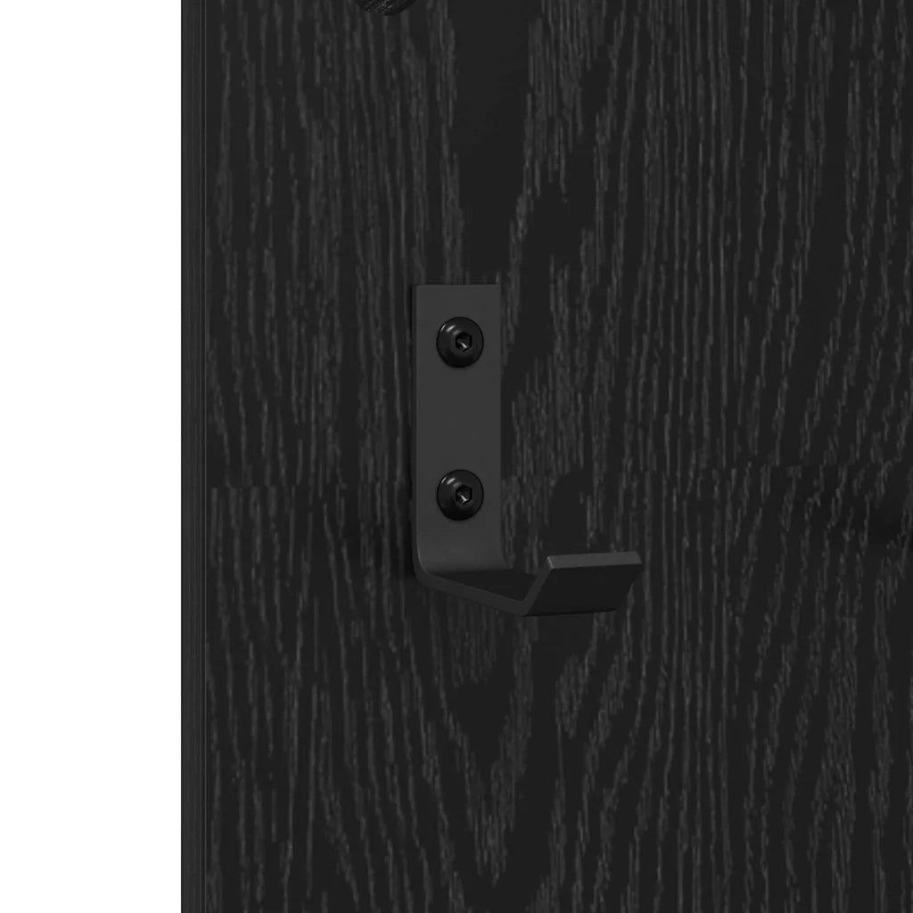 Appendiabiti a muro con specchio Rovere Nero 96 x 1,5 x 90 cm CFW7176409