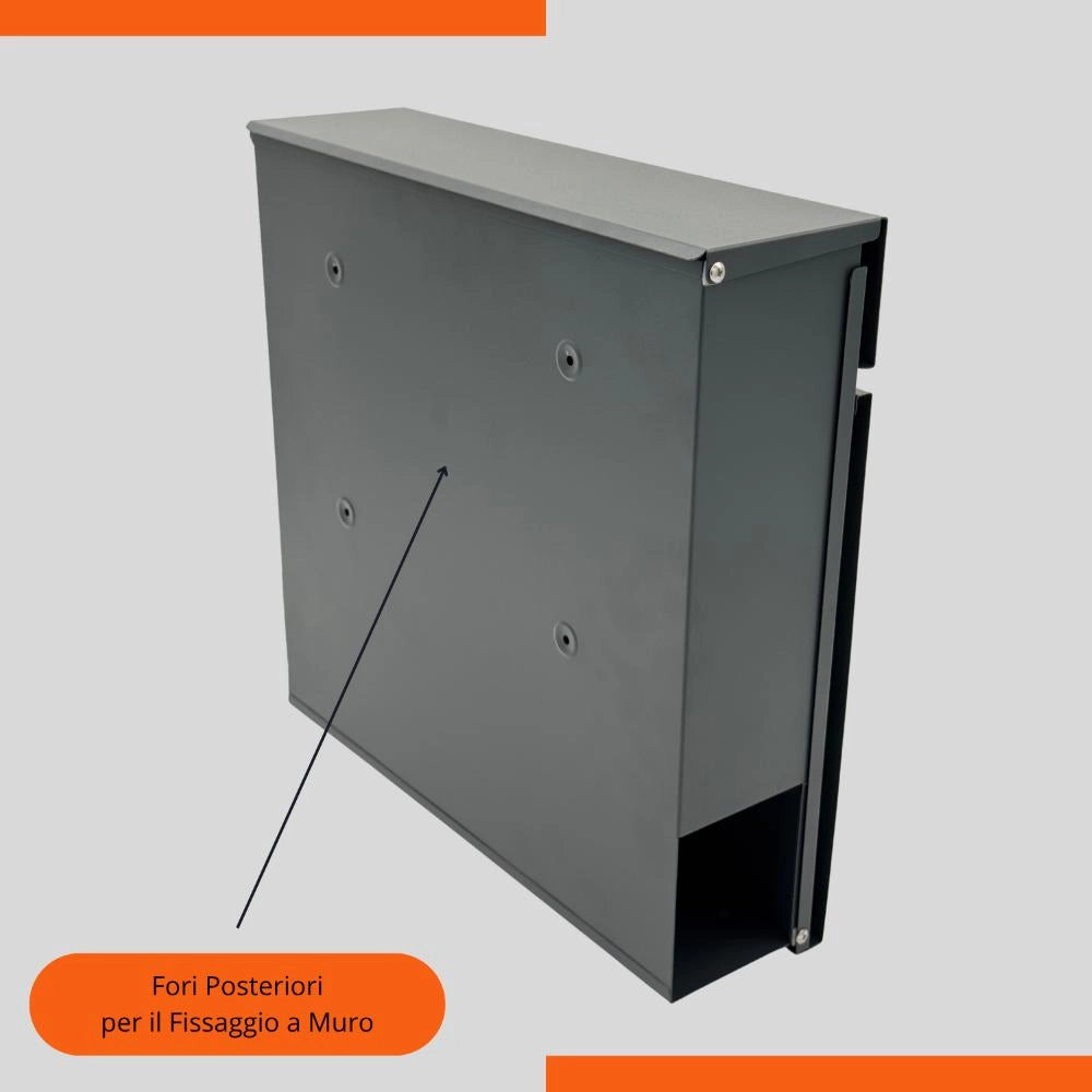 Cassetta Postale per esterni con targhetta Personalizzabile portariviste 37x10,5x37H cm