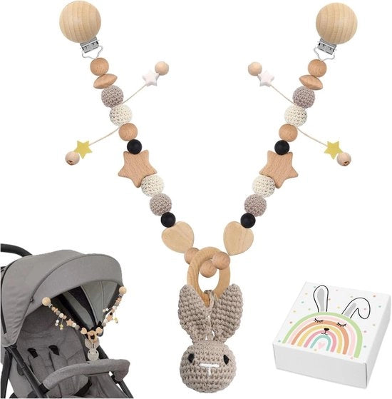 Catena per passeggino in legno per bambini - giocattolo per passeggino - linea giocattoli per bambini
