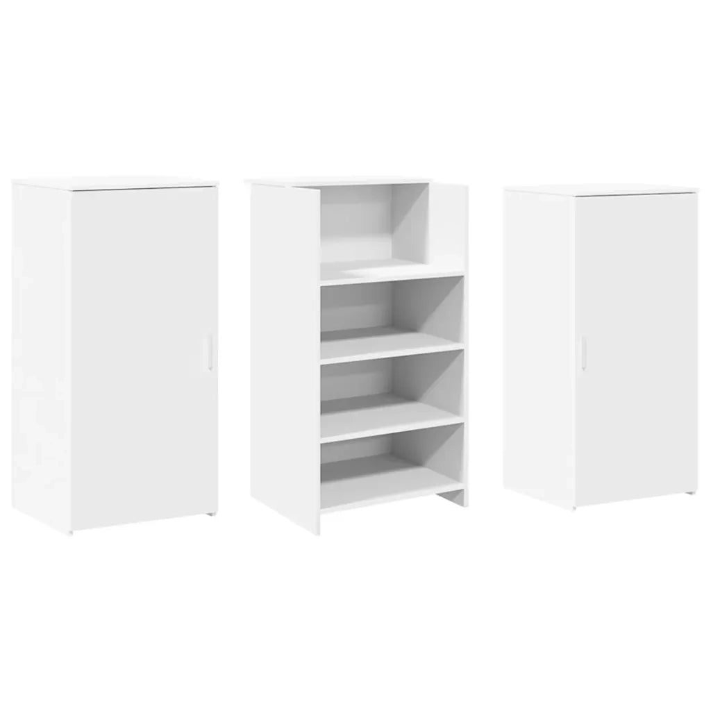 Banco Reception | Scrivania | Tavolo da Ufficio Bianco 155x50x103,5 cm in Legno Multistrato